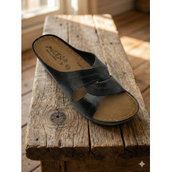 Mulex Zenne 2456 Geçmeli Monta İnce Kutulu Günlük Terlik Siyah