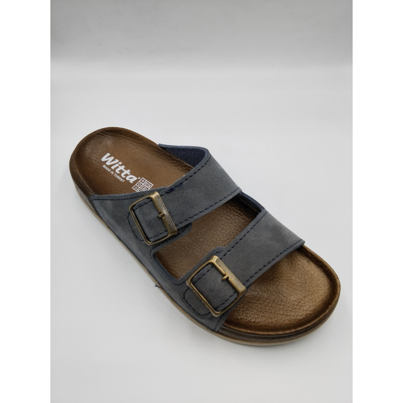 Witta Zenne 55201 Çift Toka Comfort Kutulu Günlük Terlik Lacivert