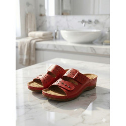 Polex Zenne 15153 Çift Toka Monta Günlük Terlik Kırmızı