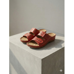 Polex Zenne 15153 Çift Toka Monta Günlük Terlik Kırmızı