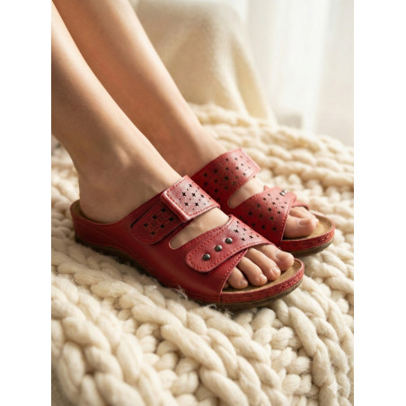 Polex Zenne 15153 Çift Toka Monta Günlük Terlik Kırmızı